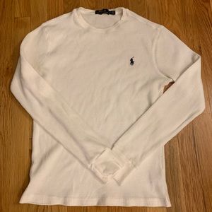 Men’s white Polo waffle shirt size medium